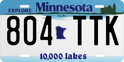 MN license plate 804TTK