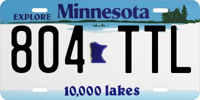 MN license plate 804TTL