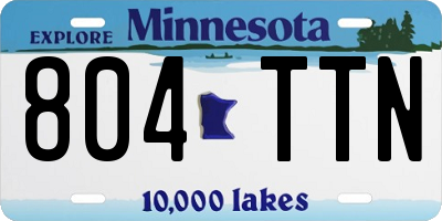 MN license plate 804TTN