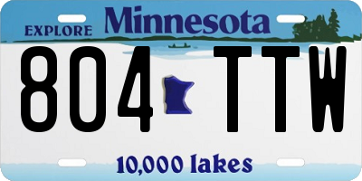 MN license plate 804TTW