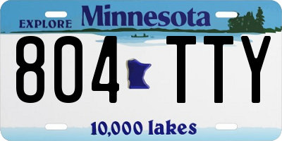 MN license plate 804TTY
