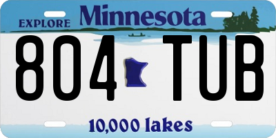 MN license plate 804TUB