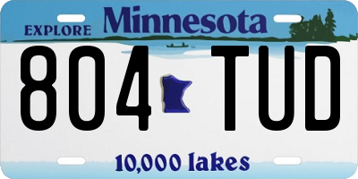 MN license plate 804TUD