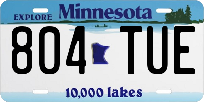 MN license plate 804TUE