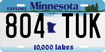 MN license plate 804TUK