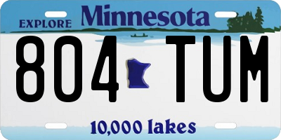 MN license plate 804TUM