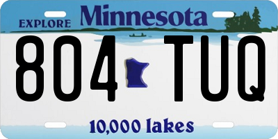MN license plate 804TUQ