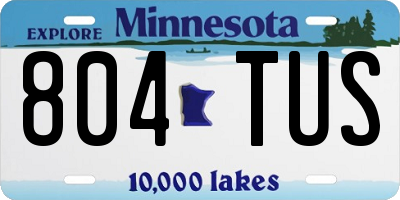 MN license plate 804TUS