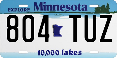 MN license plate 804TUZ