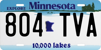 MN license plate 804TVA