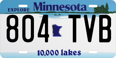 MN license plate 804TVB