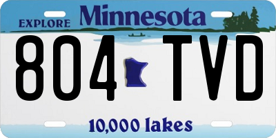 MN license plate 804TVD
