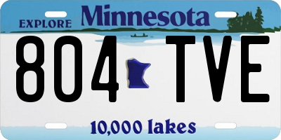 MN license plate 804TVE