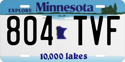 MN license plate 804TVF