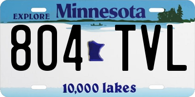 MN license plate 804TVL