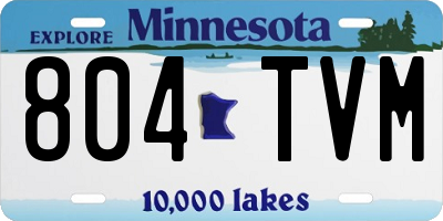 MN license plate 804TVM