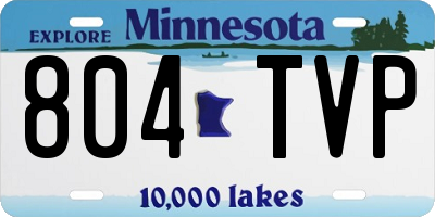 MN license plate 804TVP