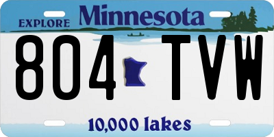 MN license plate 804TVW