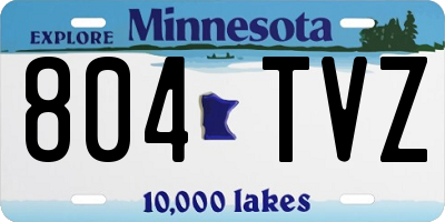 MN license plate 804TVZ