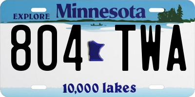 MN license plate 804TWA
