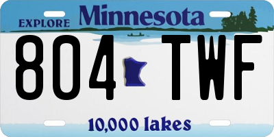 MN license plate 804TWF