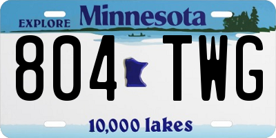 MN license plate 804TWG