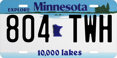 MN license plate 804TWH