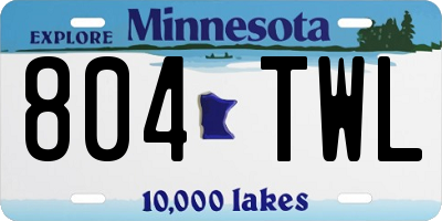MN license plate 804TWL