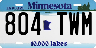 MN license plate 804TWM