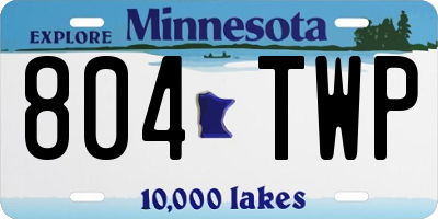MN license plate 804TWP