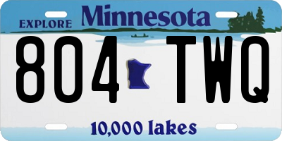 MN license plate 804TWQ