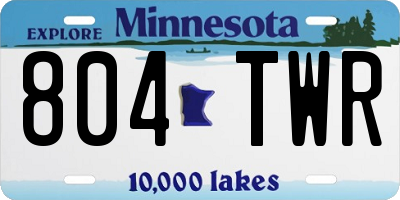 MN license plate 804TWR
