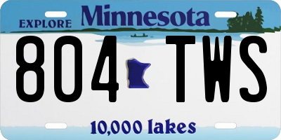 MN license plate 804TWS