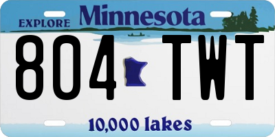 MN license plate 804TWT