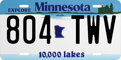 MN license plate 804TWV