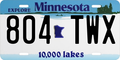 MN license plate 804TWX