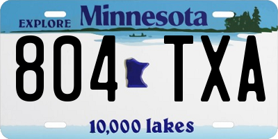 MN license plate 804TXA