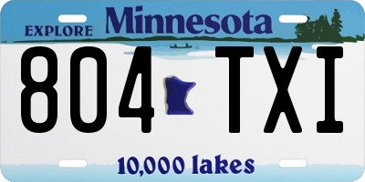MN license plate 804TXI