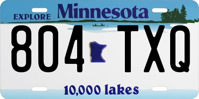 MN license plate 804TXQ