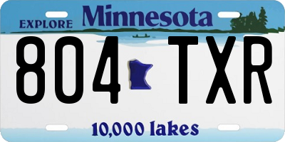 MN license plate 804TXR