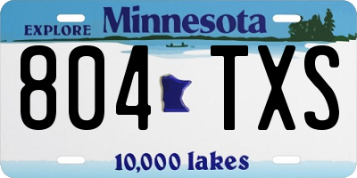 MN license plate 804TXS