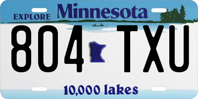 MN license plate 804TXU