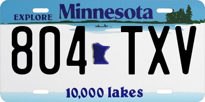 MN license plate 804TXV