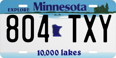 MN license plate 804TXY