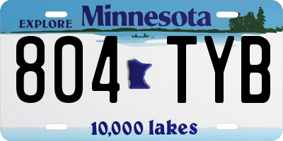 MN license plate 804TYB