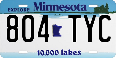 MN license plate 804TYC