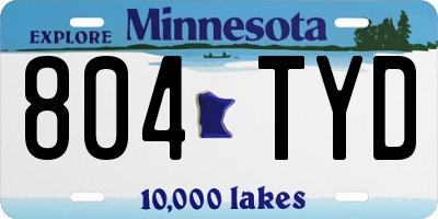 MN license plate 804TYD