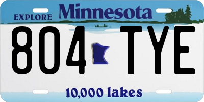 MN license plate 804TYE
