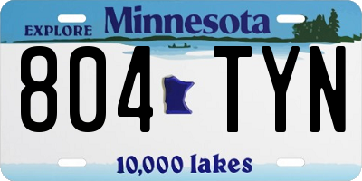 MN license plate 804TYN