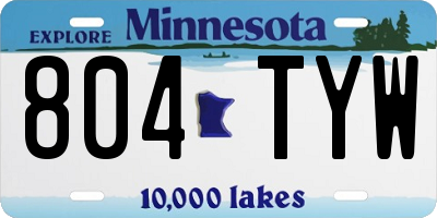 MN license plate 804TYW